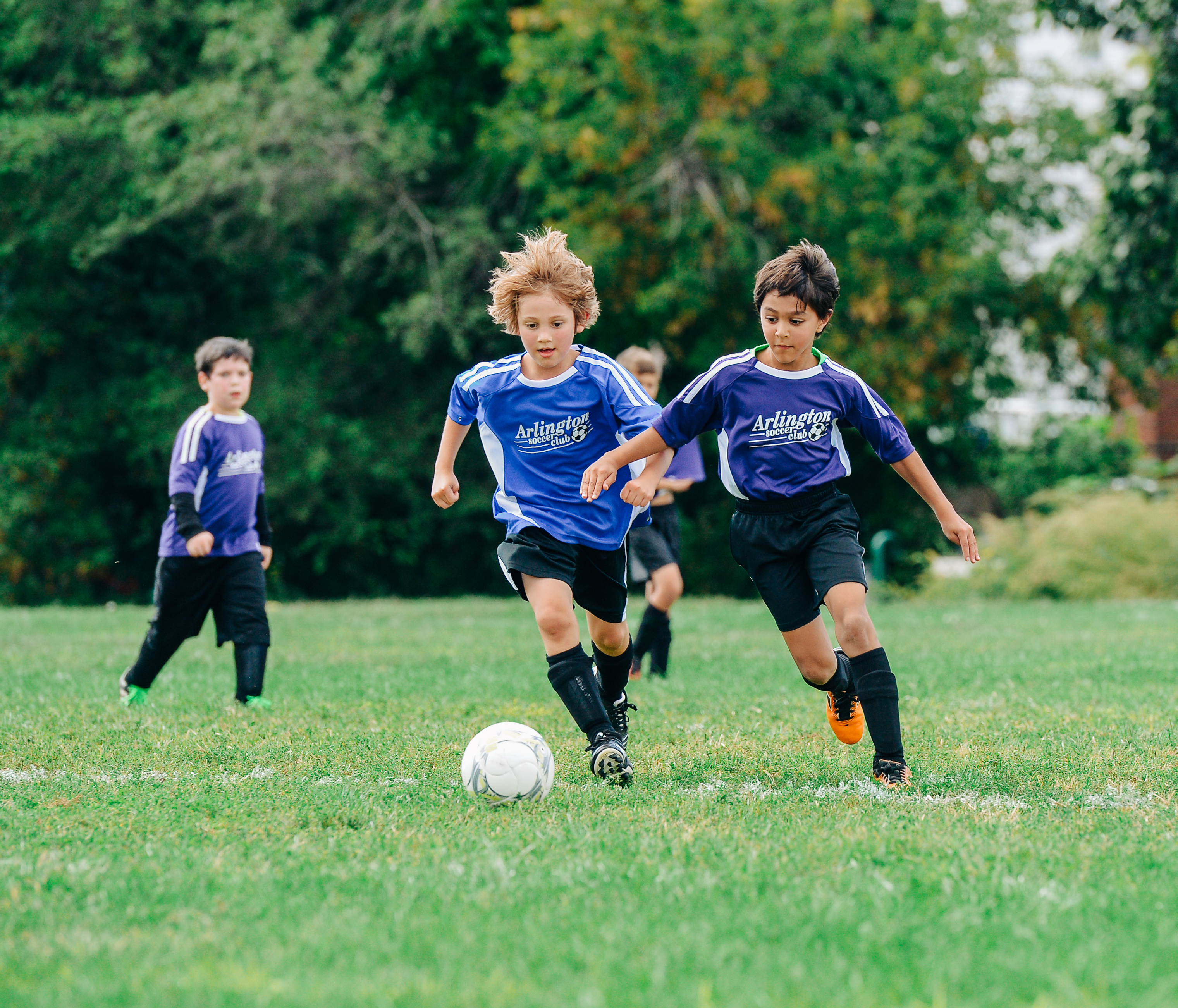 Kids playing soccer